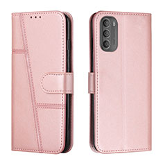 Custodia Portafoglio In Pelle Cover con Supporto Y01X per Motorola Moto G31 Oro Rosa