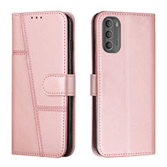 Custodia Portafoglio In Pelle Cover con Supporto Y01X per Motorola Moto G41 Oro Rosa