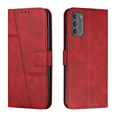 Custodia Portafoglio In Pelle Cover con Supporto Y01X per Motorola Moto G51 5G Rosso