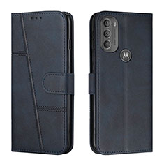 Custodia Portafoglio In Pelle Cover con Supporto Y01X per Motorola Moto G71 5G Blu
