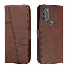 Custodia Portafoglio In Pelle Cover con Supporto Y01X per Motorola Moto G71 5G Marrone