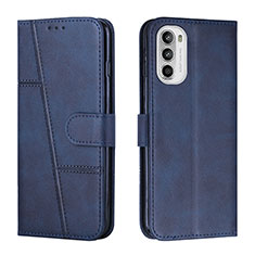 Custodia Portafoglio In Pelle Cover con Supporto Y01X per Motorola Moto G71s 5G Blu