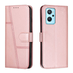 Custodia Portafoglio In Pelle Cover con Supporto Y01X per Oppo A96 4G Oro Rosa