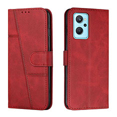 Custodia Portafoglio In Pelle Cover con Supporto Y01X per Oppo A96 4G Rosso