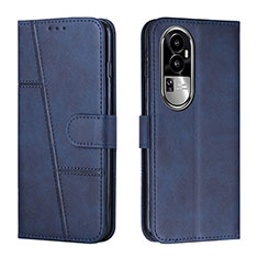 Custodia Portafoglio In Pelle Cover con Supporto Y01X per Oppo Reno10 Pro+ Plus 5G Blu