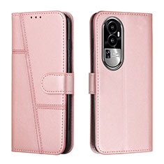 Custodia Portafoglio In Pelle Cover con Supporto Y01X per Oppo Reno10 Pro+ Plus 5G Oro Rosa