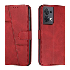 Custodia Portafoglio In Pelle Cover con Supporto Y01X per Oppo Reno8 5G Rosso