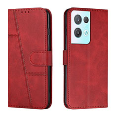 Custodia Portafoglio In Pelle Cover con Supporto Y01X per Oppo Reno8 Pro 5G Rosso