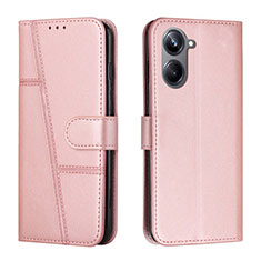 Custodia Portafoglio In Pelle Cover con Supporto Y01X per Realme 10 4G Oro Rosa