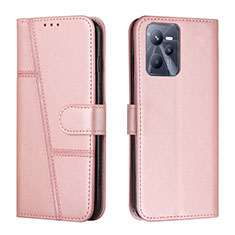 Custodia Portafoglio In Pelle Cover con Supporto Y01X per Realme C35 Oro Rosa
