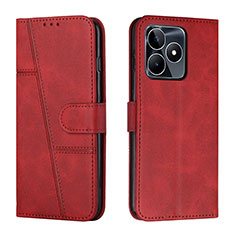 Custodia Portafoglio In Pelle Cover con Supporto Y01X per Realme C51 Rosso