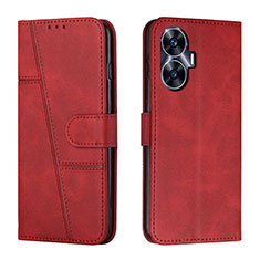Custodia Portafoglio In Pelle Cover con Supporto Y01X per Realme C55 Rosso