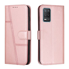 Custodia Portafoglio In Pelle Cover con Supporto Y01X per Realme Narzo 30 5G Oro Rosa