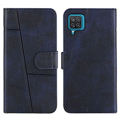 Custodia Portafoglio In Pelle Cover con Supporto Y01X per Samsung Galaxy A12 Nacho Blu