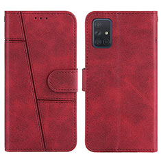 Custodia Portafoglio In Pelle Cover con Supporto Y01X per Samsung Galaxy A71 5G Rosso