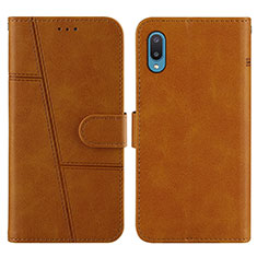 Custodia Portafoglio In Pelle Cover con Supporto Y01X per Samsung Galaxy M02 Marrone Chiaro