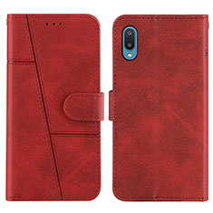 Custodia Portafoglio In Pelle Cover con Supporto Y01X per Samsung Galaxy M02 Rosso