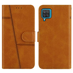 Custodia Portafoglio In Pelle Cover con Supporto Y01X per Samsung Galaxy M12 Marrone Chiaro