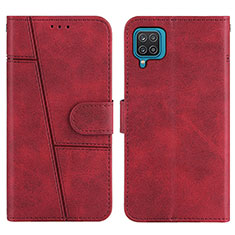 Custodia Portafoglio In Pelle Cover con Supporto Y01X per Samsung Galaxy M12 Rosso
