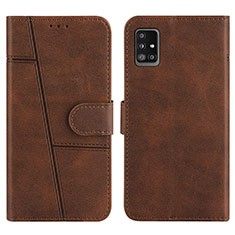 Custodia Portafoglio In Pelle Cover con Supporto Y01X per Samsung Galaxy M40S Marrone