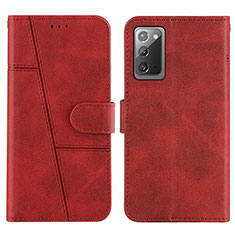 Custodia Portafoglio In Pelle Cover con Supporto Y01X per Samsung Galaxy Note 20 5G Rosso