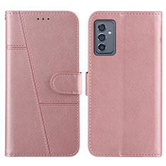 Custodia Portafoglio In Pelle Cover con Supporto Y01X per Samsung Galaxy Quantum2 5G Oro Rosa