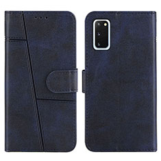 Custodia Portafoglio In Pelle Cover con Supporto Y01X per Samsung Galaxy S20 5G Blu