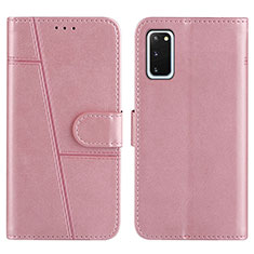 Custodia Portafoglio In Pelle Cover con Supporto Y01X per Samsung Galaxy S20 5G Oro Rosa
