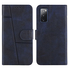 Custodia Portafoglio In Pelle Cover con Supporto Y01X per Samsung Galaxy S20 FE (2022) 5G Blu