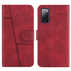 Custodia Portafoglio In Pelle Cover con Supporto Y01X per Samsung Galaxy S20 FE (2022) 5G Rosso