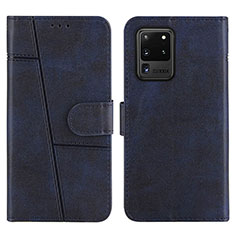 Custodia Portafoglio In Pelle Cover con Supporto Y01X per Samsung Galaxy S20 Ultra Blu