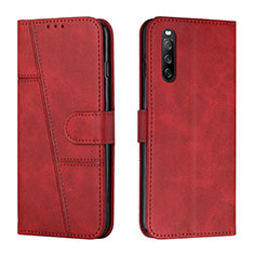 Custodia Portafoglio In Pelle Cover con Supporto Y01X per Sony Xperia 10 V Rosso
