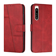 Custodia Portafoglio In Pelle Cover con Supporto Y01X per Sony Xperia 5 IV Rosso