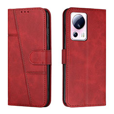 Custodia Portafoglio In Pelle Cover con Supporto Y01X per Xiaomi Mi 13 Lite 5G Rosso