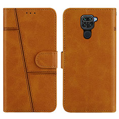 Custodia Portafoglio In Pelle Cover con Supporto Y01X per Xiaomi Redmi 10X 4G Marrone Chiaro