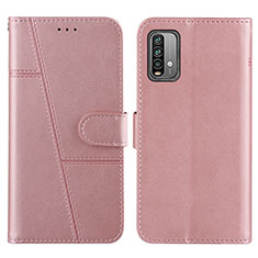 Custodia Portafoglio In Pelle Cover con Supporto Y01X per Xiaomi Redmi 9 Power Oro Rosa
