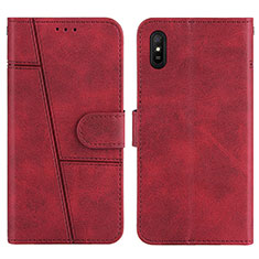 Custodia Portafoglio In Pelle Cover con Supporto Y01X per Xiaomi Redmi 9AT Rosso