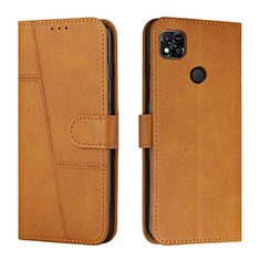 Custodia Portafoglio In Pelle Cover con Supporto Y01X per Xiaomi Redmi 9C NFC Marrone Chiaro