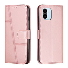 Custodia Portafoglio In Pelle Cover con Supporto Y01X per Xiaomi Redmi A2 Oro Rosa