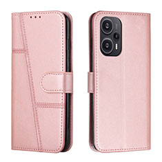Custodia Portafoglio In Pelle Cover con Supporto Y01X per Xiaomi Redmi Note 12 Turbo 5G Oro Rosa