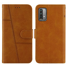 Custodia Portafoglio In Pelle Cover con Supporto Y01X per Xiaomi Redmi Note 9 4G Marrone Chiaro
