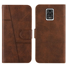 Custodia Portafoglio In Pelle Cover con Supporto Y01X per Xiaomi Redmi Note 9 Pro Marrone