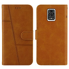 Custodia Portafoglio In Pelle Cover con Supporto Y01X per Xiaomi Redmi Note 9 Pro Marrone Chiaro