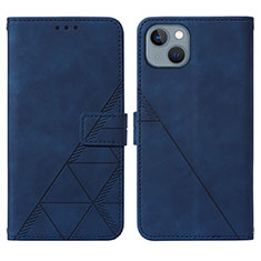 Custodia Portafoglio In Pelle Cover con Supporto Y02B per Apple iPhone 13 Blu