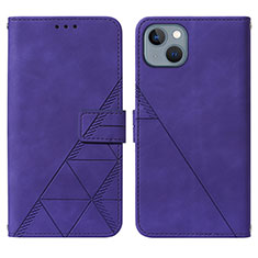 Custodia Portafoglio In Pelle Cover con Supporto Y02B per Apple iPhone 13 Viola