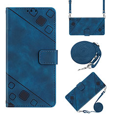 Custodia Portafoglio In Pelle Cover con Supporto Y02B per Huawei Honor Magic4 Lite 5G Blu