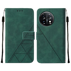 Custodia Portafoglio In Pelle Cover con Supporto Y02B per OnePlus 11 5G Verde