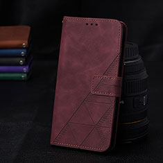 Custodia Portafoglio In Pelle Cover con Supporto Y02B per Samsung Galaxy A11 Rosso Rosa