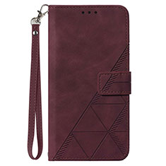 Custodia Portafoglio In Pelle Cover con Supporto Y02B per Samsung Galaxy A23 5G Rosso Rosa