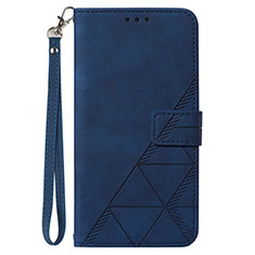 Custodia Portafoglio In Pelle Cover con Supporto Y02B per Samsung Galaxy M33 5G Blu